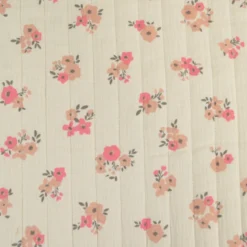 Tissu double gaze matelassé Vertical Molisa et Caseille motif fleurs