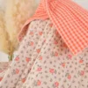 Tissu double gaze matelassé Vertical Olympe fleurs et seersucker rose
