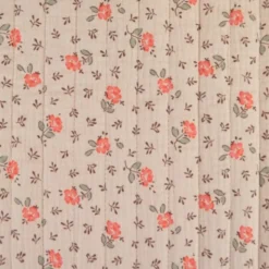 Tissu double gaze matelassé Vertical Olympe fleurs et seersucker rose
