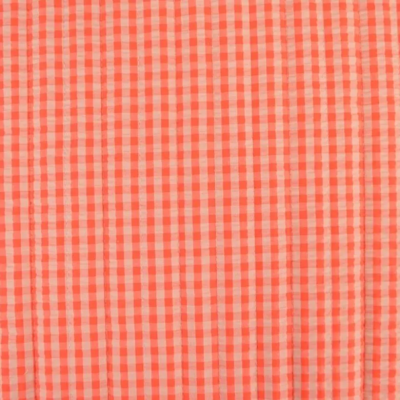 Tissu double gaze matelassé Vertical Olympe fleurs et seersucker rose