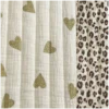 Tissu double gaze matelassé Yoon coeurs doré envers Karli léopard - OEKO TEX