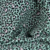 Tissu double gaze motif léopard rose fond vert - OEKO TEX