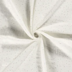 Tissu Double gaze à pois or coloris Blanc cassé - OEKO TEX