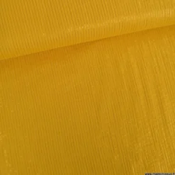 Tissu Double gaze à rayures Lurex fond Moutarde