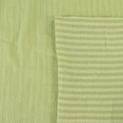 Tissu Double gaze réversible à rayures Vert clair et Amande - OEKO TEX