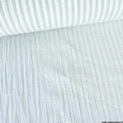 Tissu Double gaze réversible à rayures vert de gris - OEKO TEX
