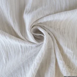Tissu Double gaze réversible à rayures Galet - OEKO TEX