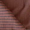 Tissu Double gaze réversible à rayures Charbon et Toffee - OEKO TEX
