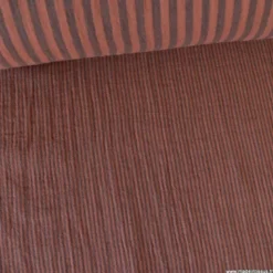 Tissu Double gaze réversible à rayures Charbon et Toffee - OEKO TEX