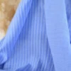 Tissu Double gaze réversible à rayures Bleu et ciel - OEKO TEX