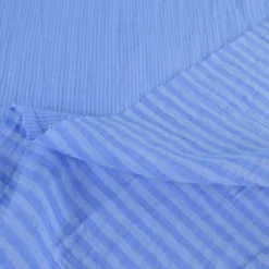 Tissu Double gaze réversible à rayures Bleu et ciel - OEKO TEX