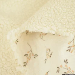 Tissu double gaze Simone envers Sherpa écru - Exclusivité