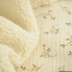 Tissu double gaze Simone envers Sherpa écru - Exclusivité