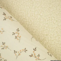 Tissu double gaze Simone envers Sherpa écru - Exclusivité