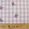 Tissu Double gaze vichy beige brodée fleurs Mauve - OEKO TEX
