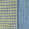 Tissu Double gaze Vichy réversible Baltique et Lemon - OEKO TEX