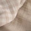 Tissu Double gaze Vichy réversible Galet et blanc cassé - OEKO TEX