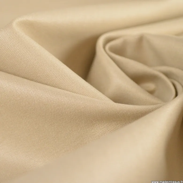 Tissu doublure d'ameublement grande largeur chintz coloris Ficelle