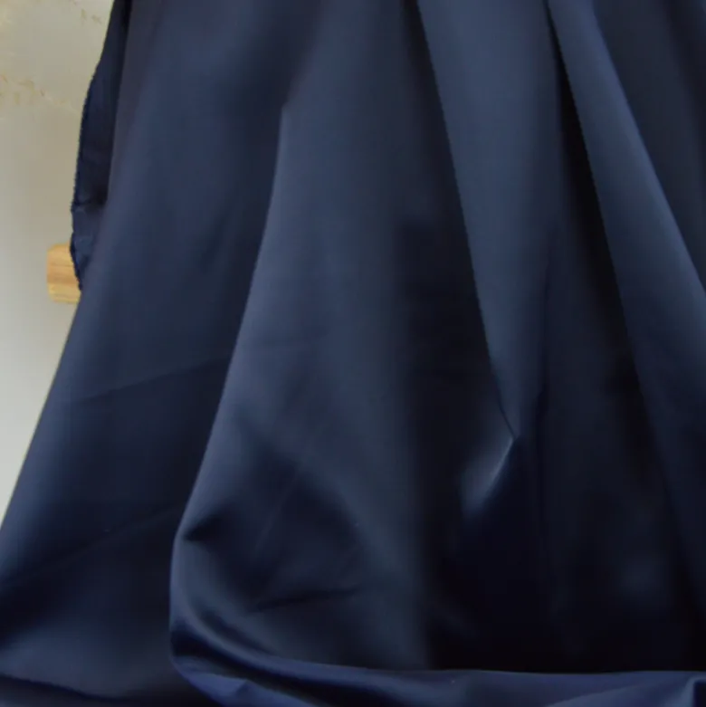Tissu doublure satin Duchesse - Bleu marine