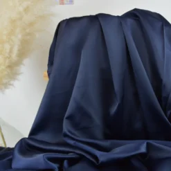 Tissu doublure satin Duchesse - Bleu marine