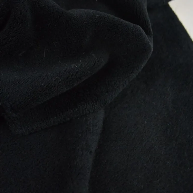 Tissu doudou fin coloris Noir - oeko tex