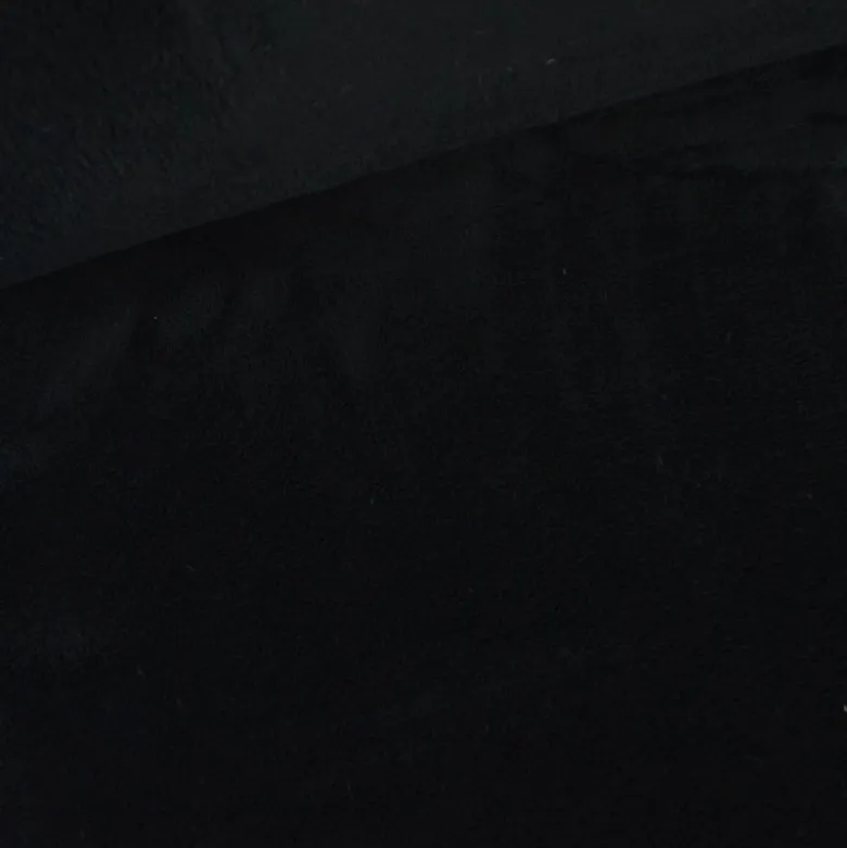 Tissu doudou fin coloris Noir - oeko tex