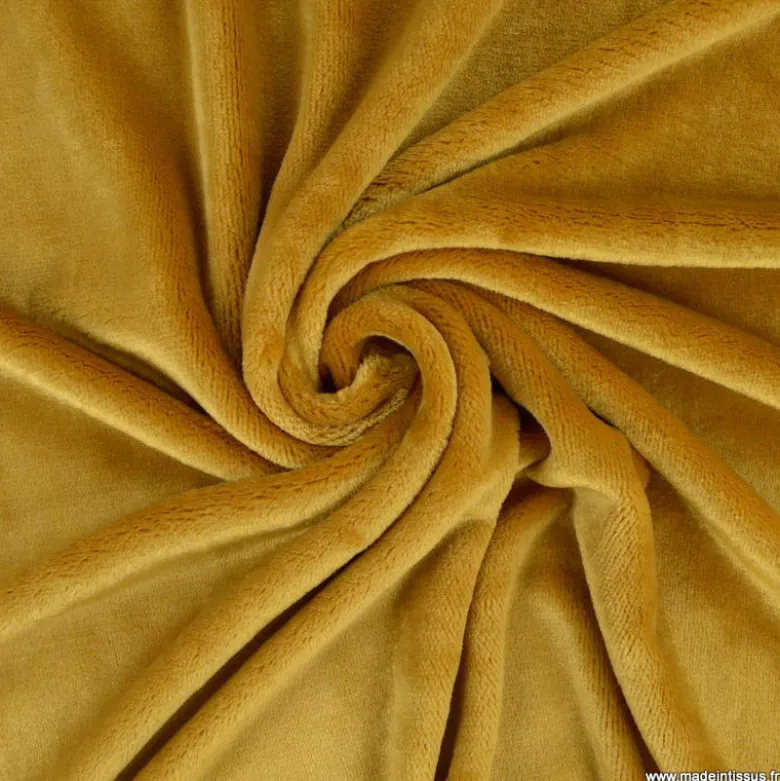 Tissu doudou ultra doux, lourd coloris Camel - oeko tex