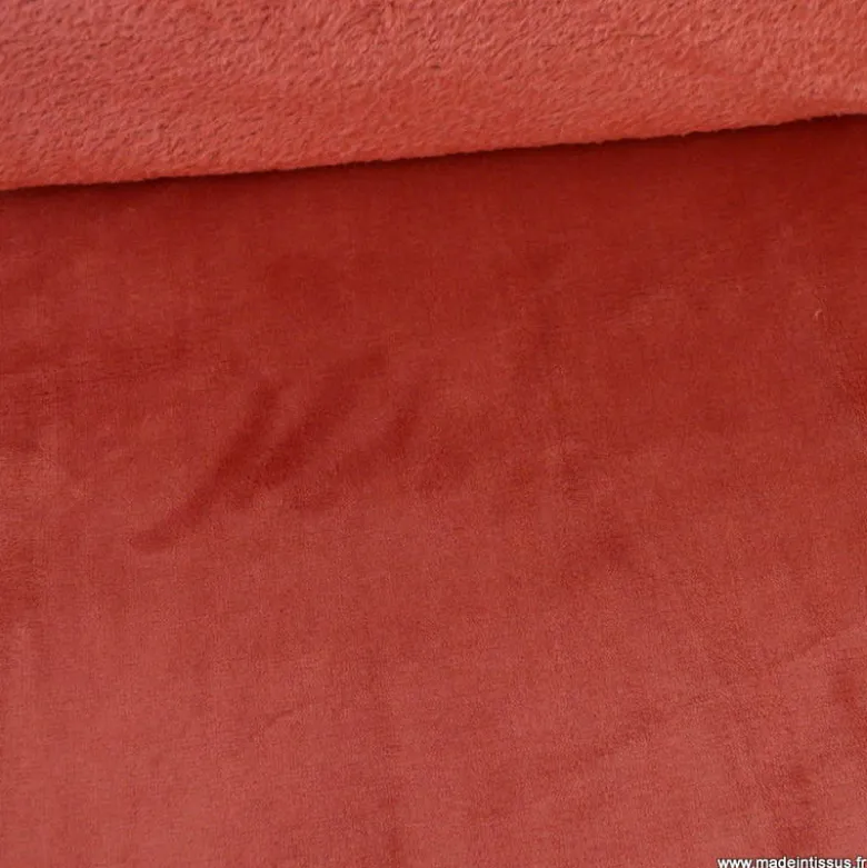 Tissu doudou ultra doux, lourd coloris Grenache - oeko tex