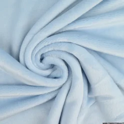 Tissu doudou ultra doux, lourd bleu ciel - oeko tex