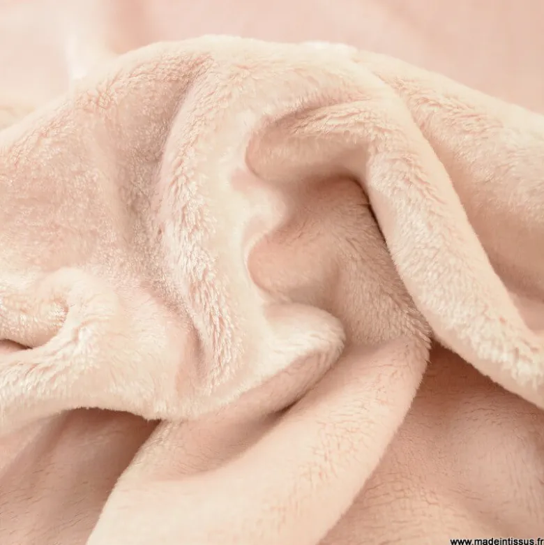Tissu doudou ultra doux, lourd Rose poudré