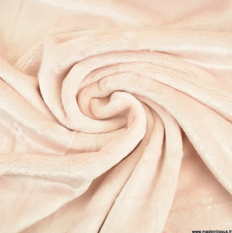 Tissu doudou ultra doux, lourd Rose poudré