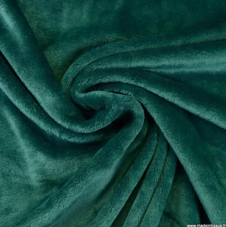 Tissu doudou ultra doux, lourd Emeraude