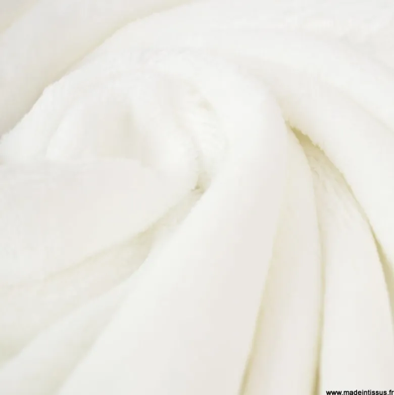 Tissu doudou ultra doux, lourd, Blanc