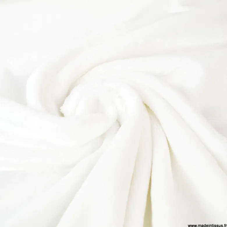 Tissu doudou ultra doux, lourd, Blanc