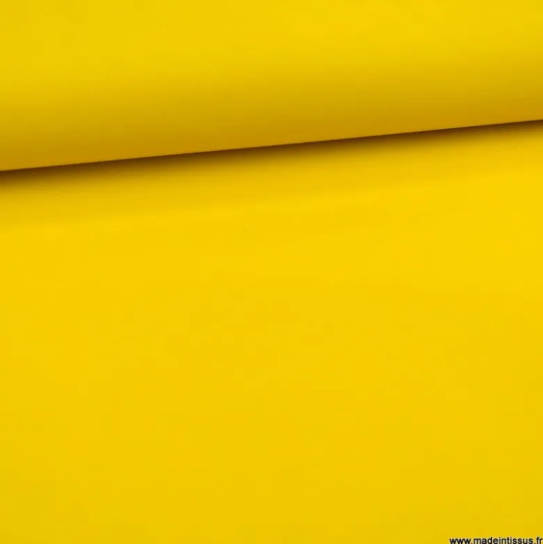 Tissu enduit ciré de pluie uni coloris jaune