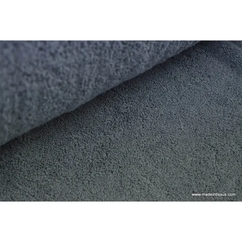 Tissu Eponge Balneo 100% coton gris anthracite - OEKO TEX