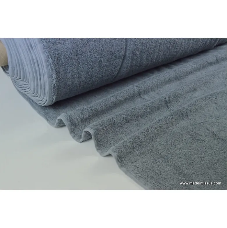 Tissu Eponge Balneo 100% coton gris anthracite - OEKO TEX