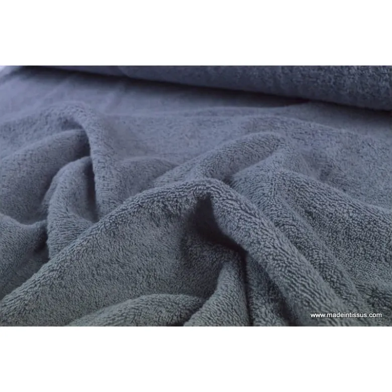 Tissu Eponge Balneo 100% coton gris anthracite - OEKO TEX