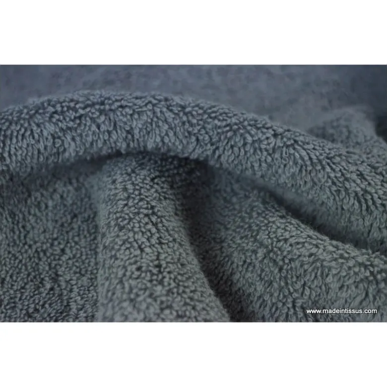 Tissu Eponge Balneo 100% coton gris anthracite - OEKO TEX