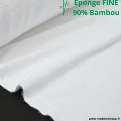 Tissu Eponge de bambou double face blanc - OEKO TEX