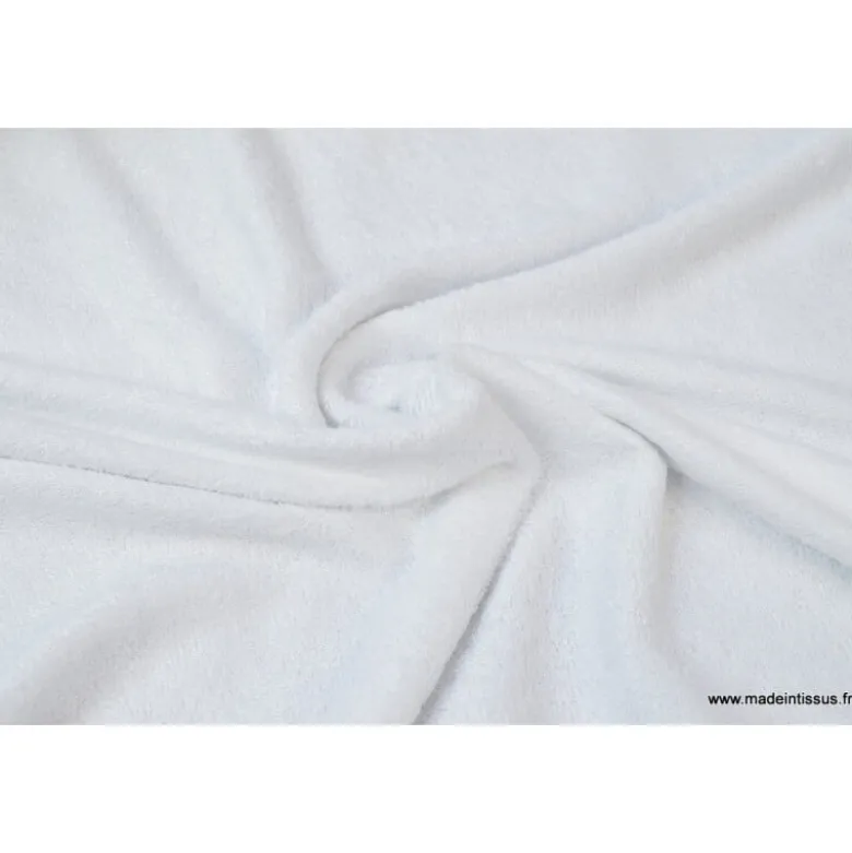 Tissu Eponge de bambou double face blanc - OEKO TEX