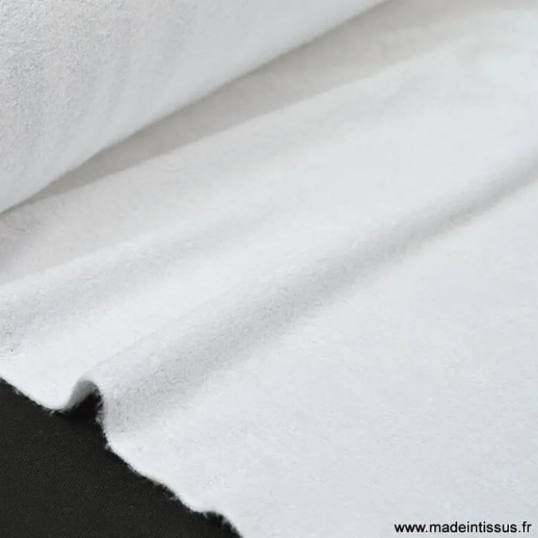 Tissu Eponge de bambou double face blanc - OEKO TEX