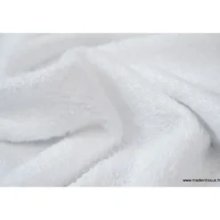 Tissu Eponge de bambou double face blanc - OEKO TEX