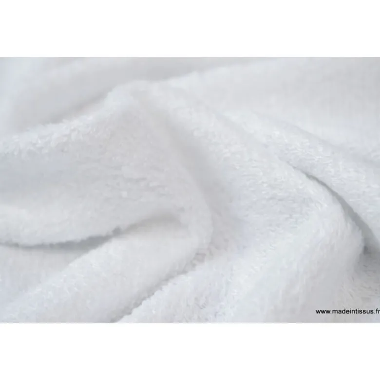 Tissu Eponge de bambou double face blanc - OEKO TEX