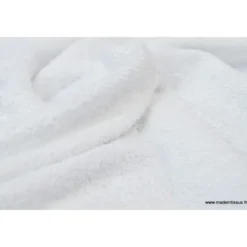 Tissu Eponge de bambou double face blanc - OEKO TEX