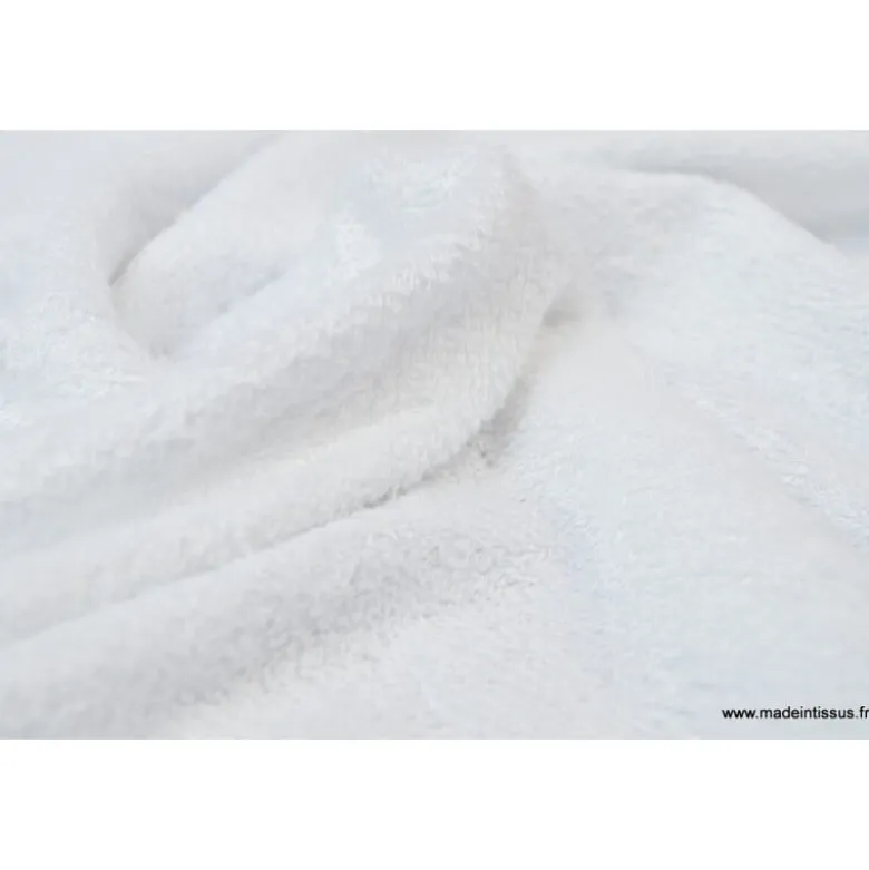 Tissu Eponge de bambou double face blanc - OEKO TEX