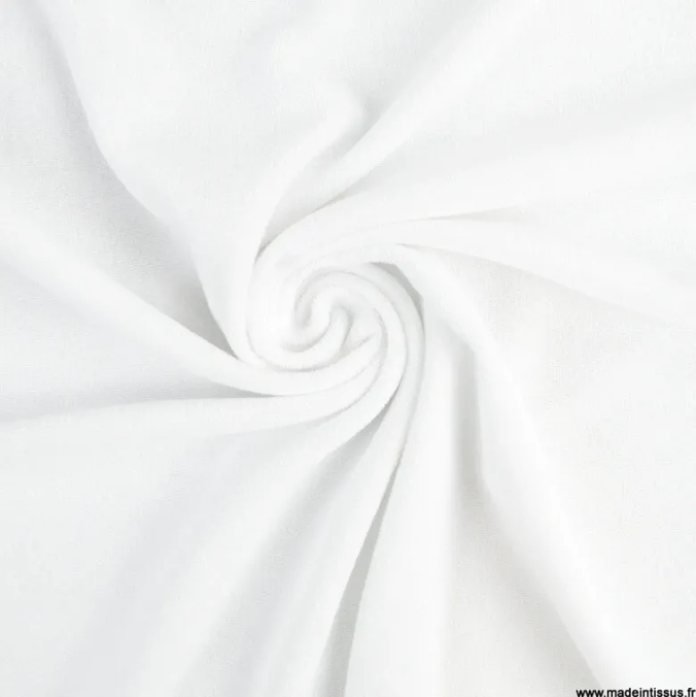 Tissu Eponge habillement blanc 100% coton - OEKO TEX