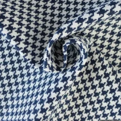 Tissu extérieur etanche polypro pied de poule bleu marine