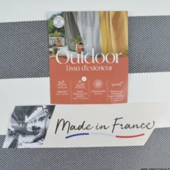 Tissu extérieur rayé Ponant Gris – Déperlant & résistant UV - Grande largeur