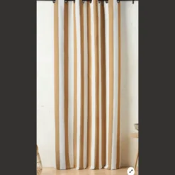 Tissu extérieur rayé Ponant Ocre – Déperlant & résistant UV - Grande largeur